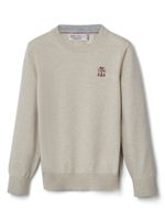 Brunello Cucinelli Kids sweat en cachemire à logo brodé - Tons neutres - thumbnail