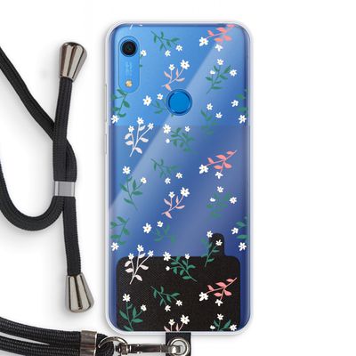 Small white flowers: Huawei Y6s Transparant Hoesje met koord