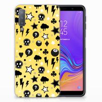 Silicone Back Case Samsung Galaxy A7 (2018) Punk Geel - thumbnail