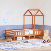 Bedframe met huisje massief grenenhout wasbruin 90x190 cm