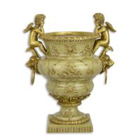 A BRONZE MOUNTED PORCELAIN PLANTER