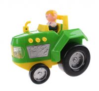Let's Play tractor met licht en geluid 15 cm groen/geel - thumbnail