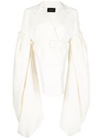 Simone Rocha blazer croisé à taille ceinturée - Blanc