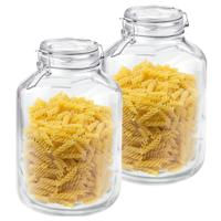 Weckpot/inmaakpot - Set van 2x stuks - 5000 ml - glas - beugelsluiting - D17 x H29 cm