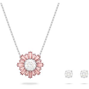 Swarovski 5642974 Set Ketting+Oorknoppen Sunshine zilverkleurig-roze