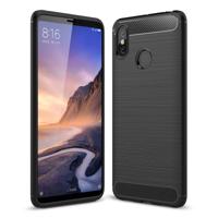 Geborsteld textuur koolstofvezel schokbestendige TPU Case voor de Xiaomi Mi Max 3(Black)