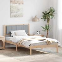 Bedframe met Gevoerd Hoofdgedeelte Lichtgrijs 100 x 200 cm