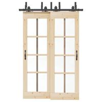 Doos met onderdelen voor schuifdeur 152,5 cm staal zwart