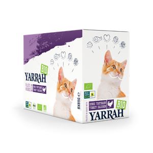 Yarrah bio kattenvoer pouch filets in saus kalkoen 14x85gr