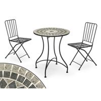 Tafel met 2 stoelen Ibergarden Mosaico-Forja Zwart Grijs