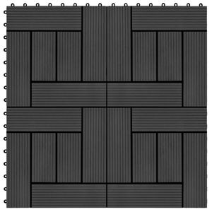 vidaXL Terrastegels 30x30 cm 1 m?? HKC zwart 11 st