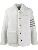 Thom Browne veste texturée à détails rayés - Blanc