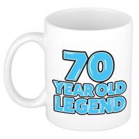 Verjaardag cadeau mok 70 jaar - al zo oud - legende - blauw - 300 ml - keramiek