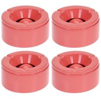 Set van 4x stuks koraal rode storm/terras asbakken van 12 cm