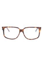 Saint Laurent Eyewear lunettes de vue carrées à effet écailles de tortue - Marron