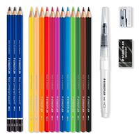 Staedtler 146 10C Zwart, Blauw, Bordeaux, Bruin, Groen, Lichtblauw, Lichtgroen, Zacht paars (mauve), Oranje, Perzik, Rood, Geel 15 stuk(s) - thumbnail