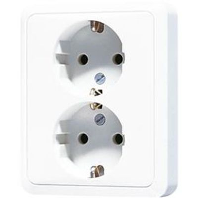 Jung CD500 2-voudige wandcontactdoos met randaarde wit