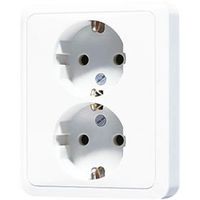 Jung CD500 2-voudige wandcontactdoos met randaarde wit