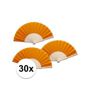 30 stuks zomerse Spaanse waaiers oranje