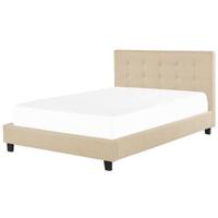 Beliani-ROCHELLE -Tweepersoonsbed-Beige-180 x 200 cm-Polyester