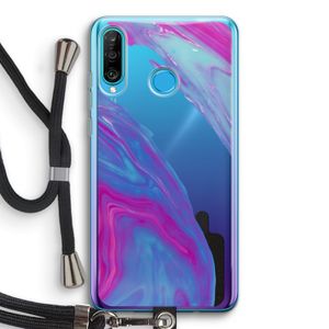Zweverige regenboog: Huawei P30 Lite Transparant Hoesje met koord