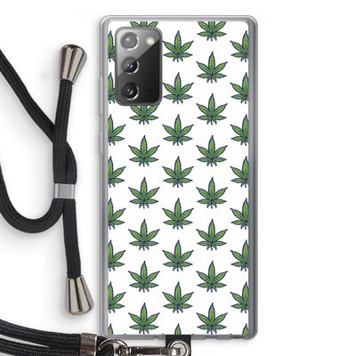 Weed: Samsung Galaxy Note 20 / Note 20 5G Transparant Hoesje met koord