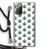 Weed: Samsung Galaxy Note 20 / Note 20 5G Transparant Hoesje met koord