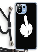 Middle finger black: Xiaomi Mi 11 Lite Transparant Hoesje met koord