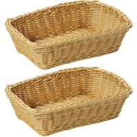 Kesper Broodmand - 2x - rechthoekig - 20x30x8,5 cm - fruitmand - beige