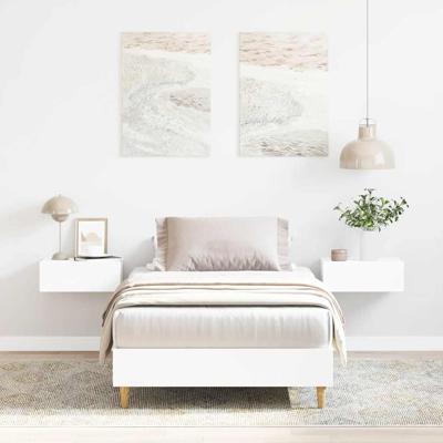 Bedframe zonder matras 75x190 cm spaanplaat wit