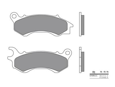 BREMBO Remblokken, voor de moto, Scooter Organisch 07090CC