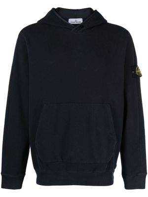 Stone Island hoodie en coton à patch Compass - Bleu