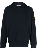 Stone Island hoodie en coton à patch Compass - Bleu