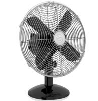 Swan - Retro 12 Inch Tafelventilator - Zwart