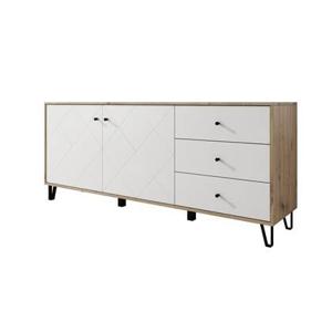 Meubella Dressoir Barlo - Wit - Eiken - 183 cm