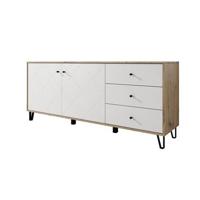 Meubella Dressoir Barlo - Wit - Eiken - 183 cm - thumbnail