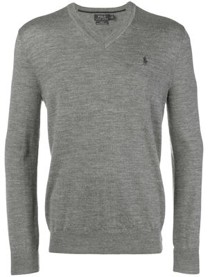 Polo Ralph Lauren pull classique à col v - Gris