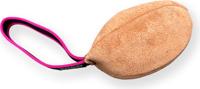BODO honden bijtrol rugbybal - Leer - 15x8,5cm - 1 handvat