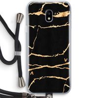 Gouden marmer: Samsung Galaxy J3 (2017) Transparant Hoesje met koord