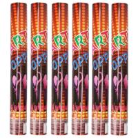 Confetti kanon/shooter - 6x - multi kleuren - papier snippers - 40 cm