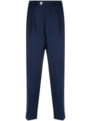 Brunello Cucinelli pantalon de costume à coupe courte - Bleu