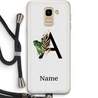 Charcoal Flora: Samsung Galaxy J6 (2018) Transparant Hoesje met koord