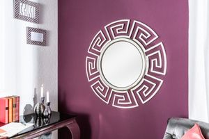 Glamorous design spiegel EUPHORIA XL 85cm zilveren wandspiegel handgemaakt van metaal - 38725