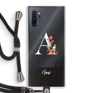 Pink Bouquet: Samsung Galaxy Note 10 Plus Transparant Hoesje met koord