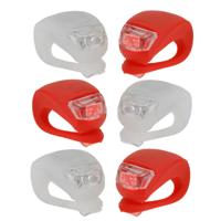 Benson fietsverlichting/fietslampjes set - 6x - LED - siliconen - voor en achter licht
