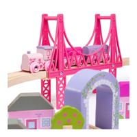 Bigjigs houten treinset stad roze
