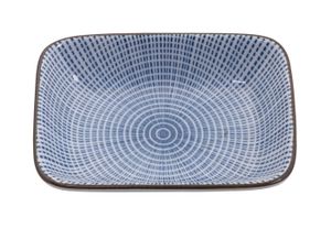 Japans sausschaaltje - Sendan Tokusa - blauw radiaal patroon - 9.3 x 7 x 2.3 cm