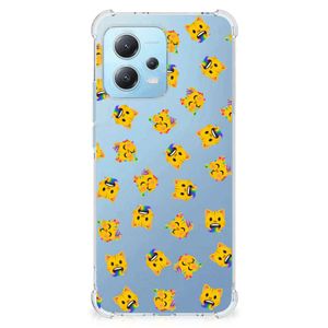 Doorzichtige Silicone Hoesje voor Xiaomi Redmi Note 12 5G Katten Emojis