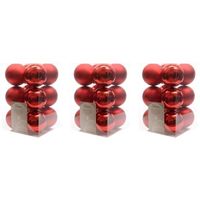 36x Kunststof kerstballen glanzend/mat kerst rood 6 cm kerstboom versiering/decoratie   - - thumbnail