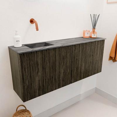 Toiletmeubel Mondiaz Joya Dlux | 100 cm | Meubelkleur Shadow | Faye wastafel Sombra Wasbak Links | Zonder kraangat(en)